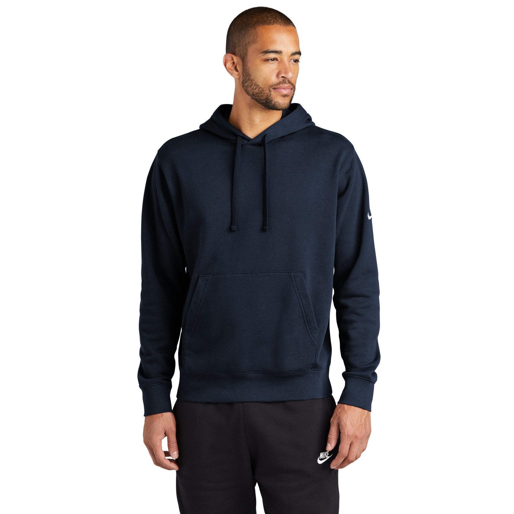 Nike-Nike Club Fleece Sleeve Swoosh Pullover Hoodie NKDR1499-MedTech-6